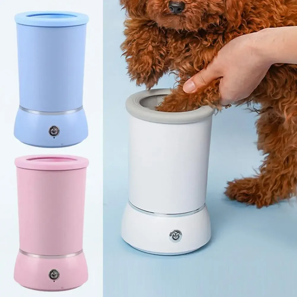 Lavadora de pies para mascotas, limpiador eléctrico de patas para mascotas, limpiador automático rápido y bajo para perros, taza para lavadora de pies, limpieza portátil con ruido para perros y gatos - imagen 2
