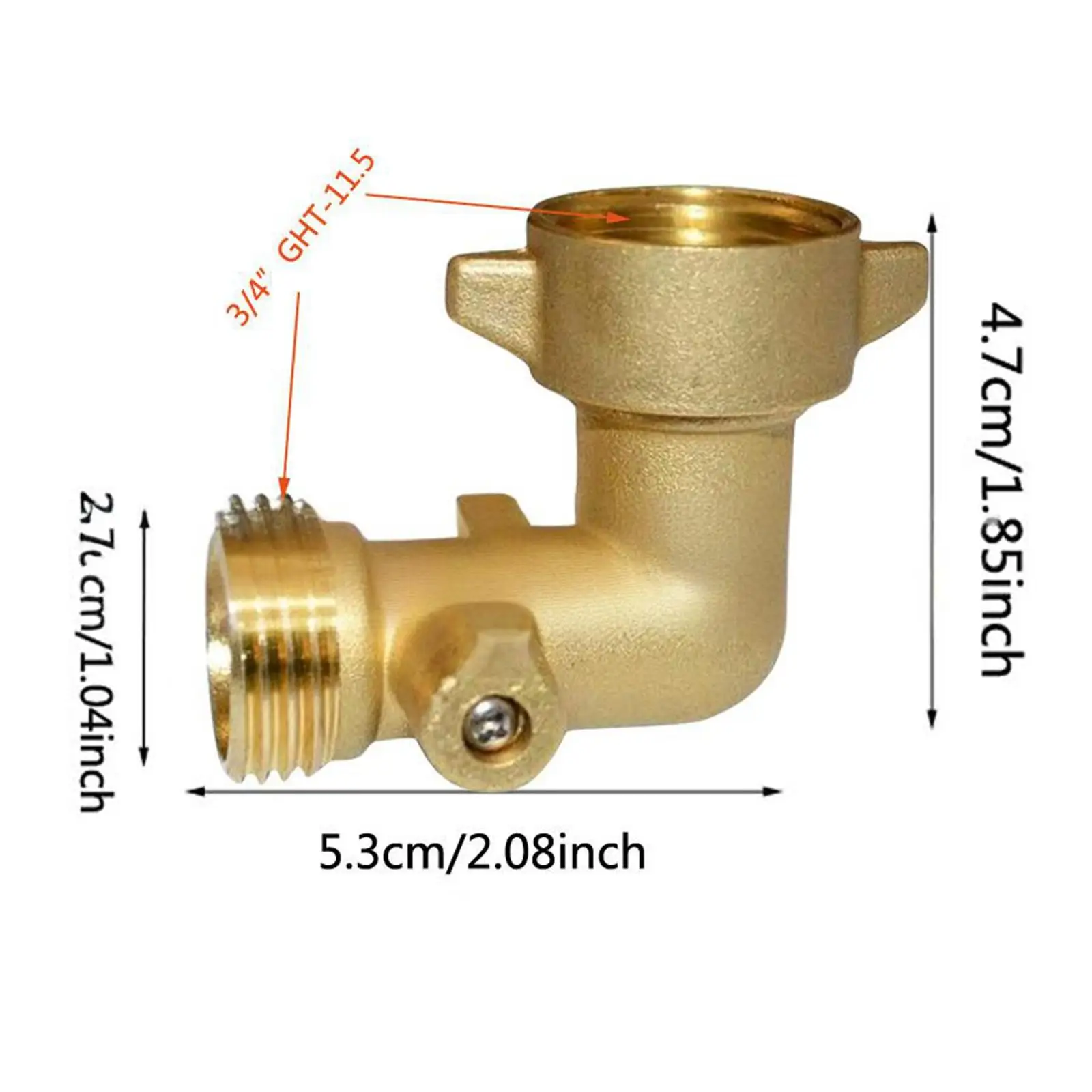 Adaptador de codo de latón para manguera de jardín – 90 grados de ángulo - imagen 4