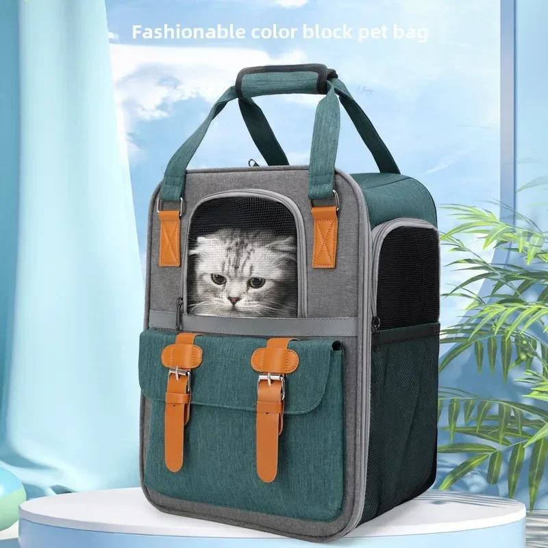 Bolsa para gatos Mochila portátil Plegable portátil Transpirable No congestionado Bolsa para gatos Mochilas para mascotas - imagen 4