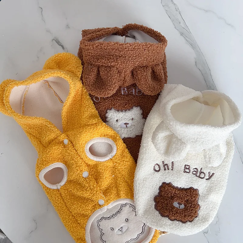 Chaqueta de moda para perros, abrigo con patrón de oso, ropa para perros, chaleco cálido de invierno, abrigo, chaqueta suave bonita, ropa para perros Bulldog Francés, disfraces para mascotas - imagen 5