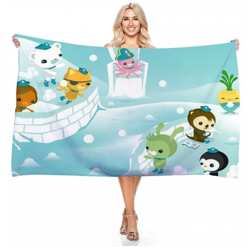 Toalla de playa de Anime Octonauts para niñas, toallas de verano Kawaii de dibujos animados, Toalla de baño, toallas de baño, toalla de viaje, regalo de secado rápido para niños - imagen 4