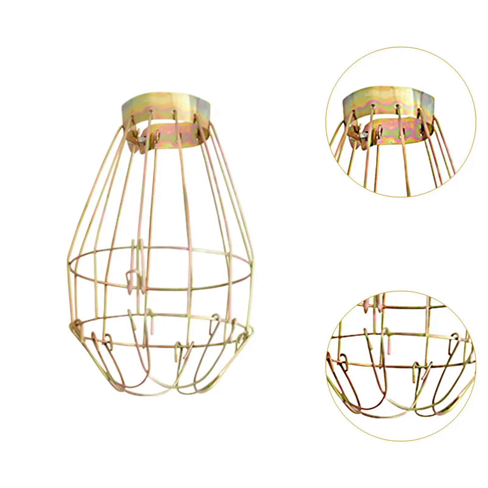 Protector de lámpara de calor para reptiles, jaula de hierro dorada, cubierta de malla antiescaldaduras, soporte de lámpara de calefacción