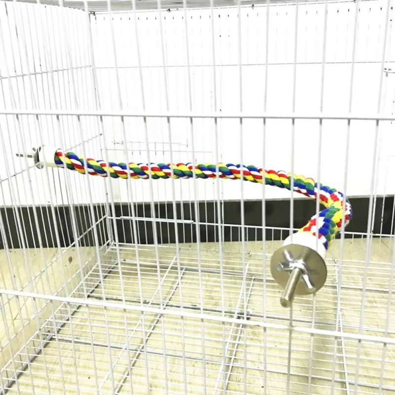 40/60/80/105cm cuerda colorida para loros colgante trenzado periquito jaula para pájaros cacatúa juguete soporte para mascotas accesorios escalera columpio suministros - imagen 5