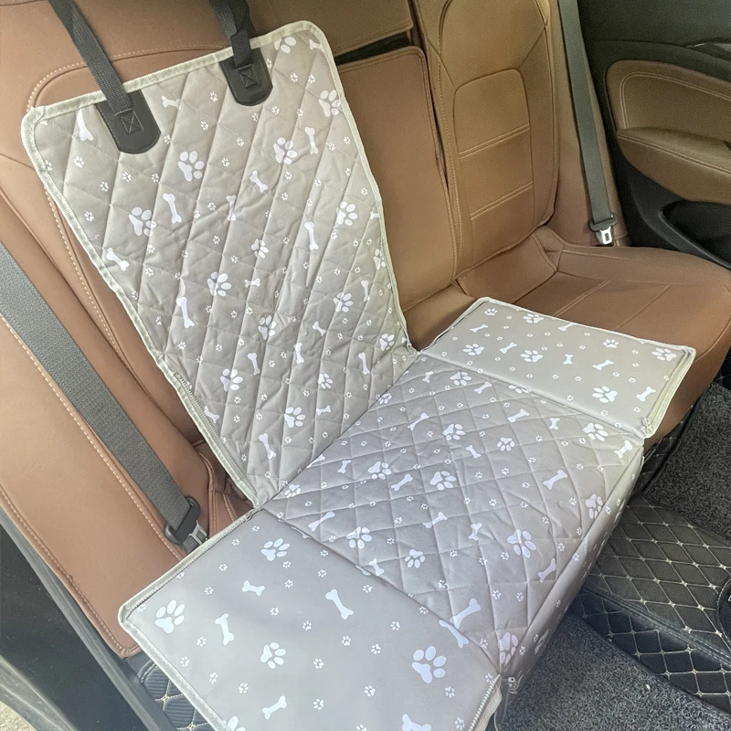Funda de asiento de coche con estampado para mascotas, bolsa de transporte para gatos y cachorros, hamaca plegable de viaje, cesta impermeable para perros - imagen 3