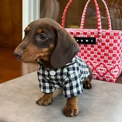 Pijama de cuadros para perros pequeños – Ideal para Dachshund