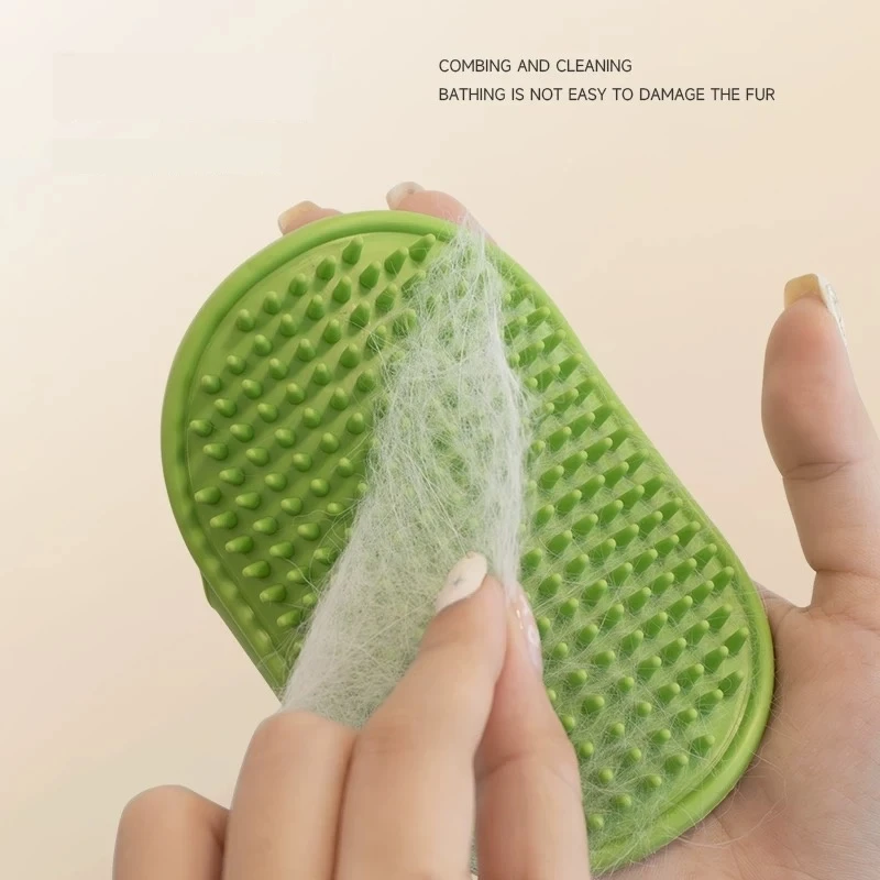 Cepillo de goma suave para perros y gatos, peine de silicona para baño de mascotas, removedor de pelo para mascotas, cosas para perros, peine para gatos, herramientas de aseo, suministros para mascotas - imagen 4