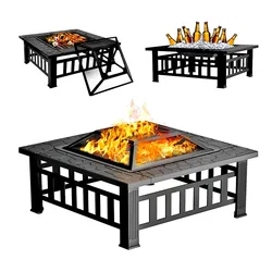 Mesa Multifuncional Exterior para Fogatas y Barbacoa