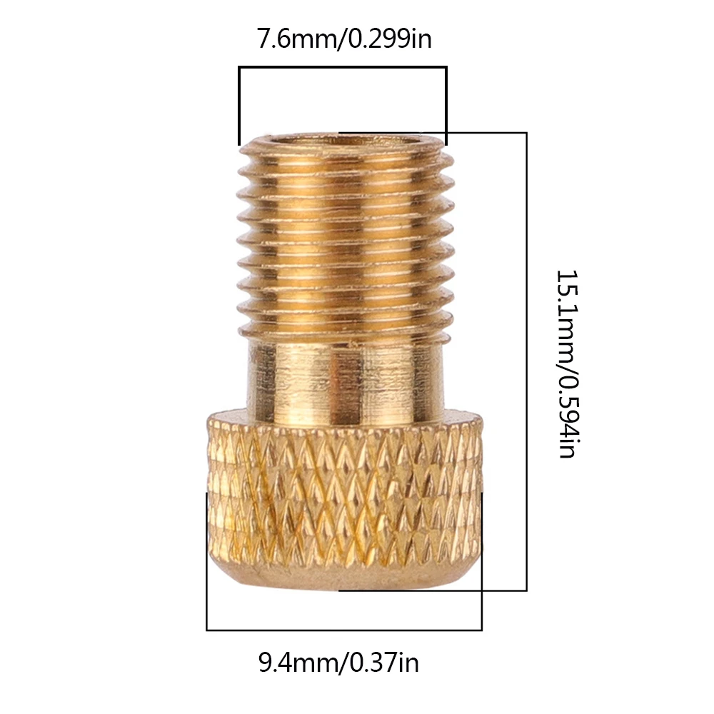 Adaptador Presta a Schrader para bicicleta, adaptador de válvula de neumático de bicicleta, conectores de válvula de neumático de bomba de bicicleta dorados de cobre, convertidor F/V a A/V - imagen 3