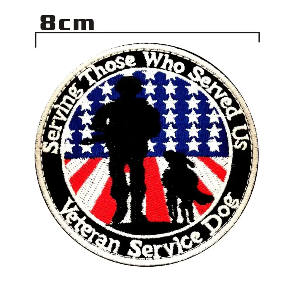Parche bordado para perros de servicio veterano, operador del ejército militar, bolsa para perros con gancho, parches tácticos con respaldo - imagen 2
