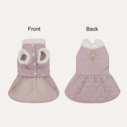 Ropa de Invierno para Perros y Gatos - Chaleco Rosa con Anillo en D
