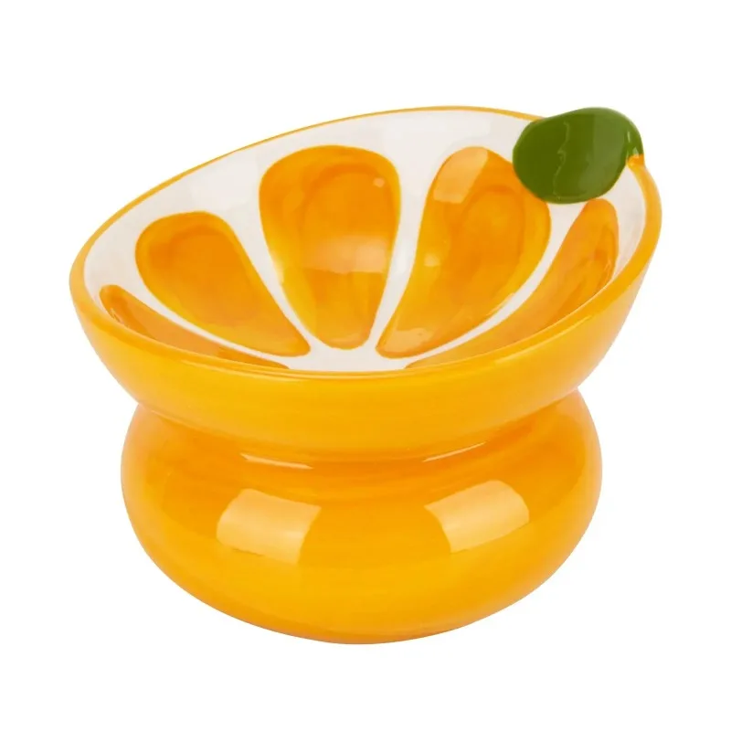 1 cuenco de cerámica elevado para gatos, cuenco de comida elevado para gatos de interior, antivómitos y protege la columna vertebral de mascotas, bonito plato inclinado para gatos - imagen 3