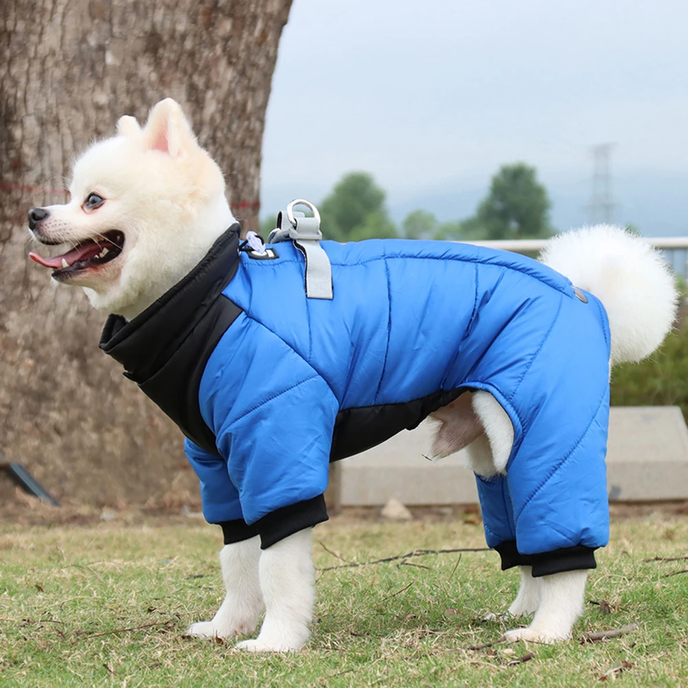 Ropa de invierno para perros, abrigo grueso y cálido para cachorros con arnés, chaqueta reflectante para perros, ropa para Chihuahua, Bulldog Francés, perros pequeños - imagen 2