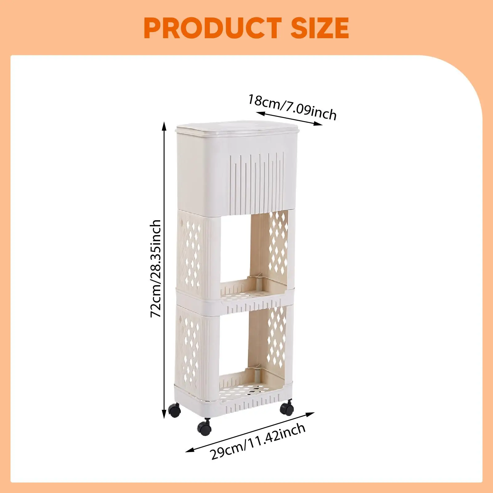 Kitchen Trash Can with Storage Rack Holder Convenient Garbage Container Trashcan Organizer with Lid Wastebasket for Household