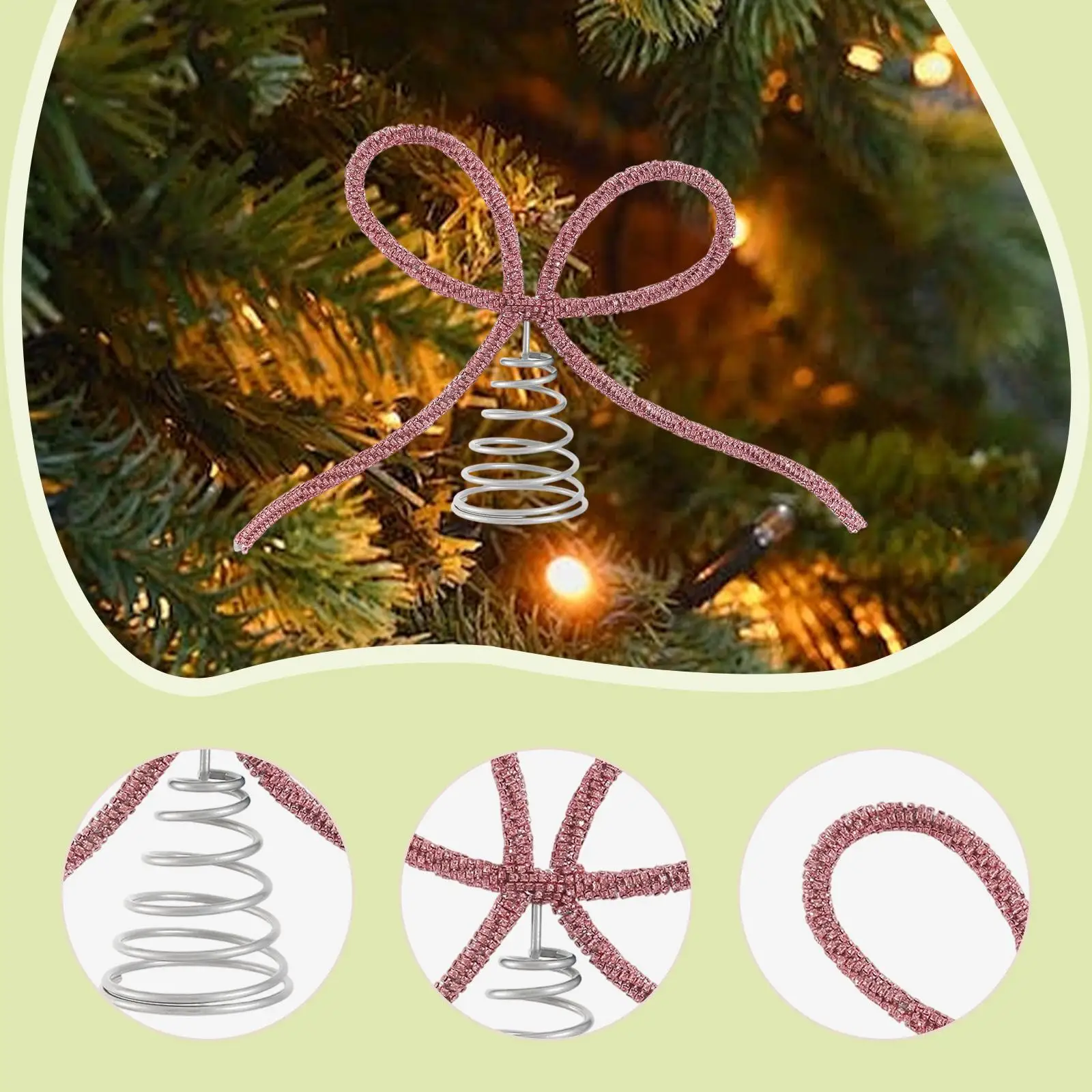 Adorno para árbol de Navidad con lazo, decoración navideña única y versátil, adorno para árbol de Navidad para interiores, recuerdos de fiesta en casa, accesorios para fotos de cafetería, centro comercial - imagen 5