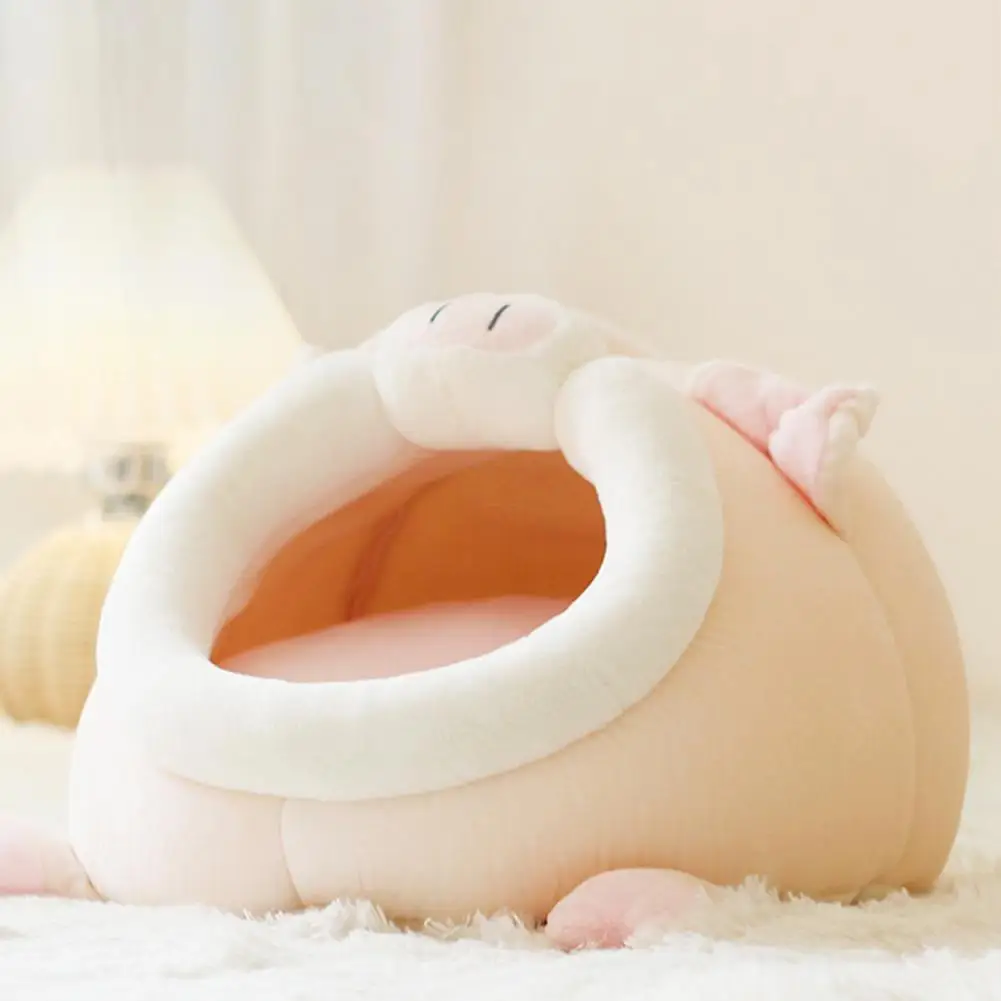 Hamster Den-cama semicerrada de conejillo de indias, cama cálida de conejillo de indias de dibujos animados, cueva - imagen 3