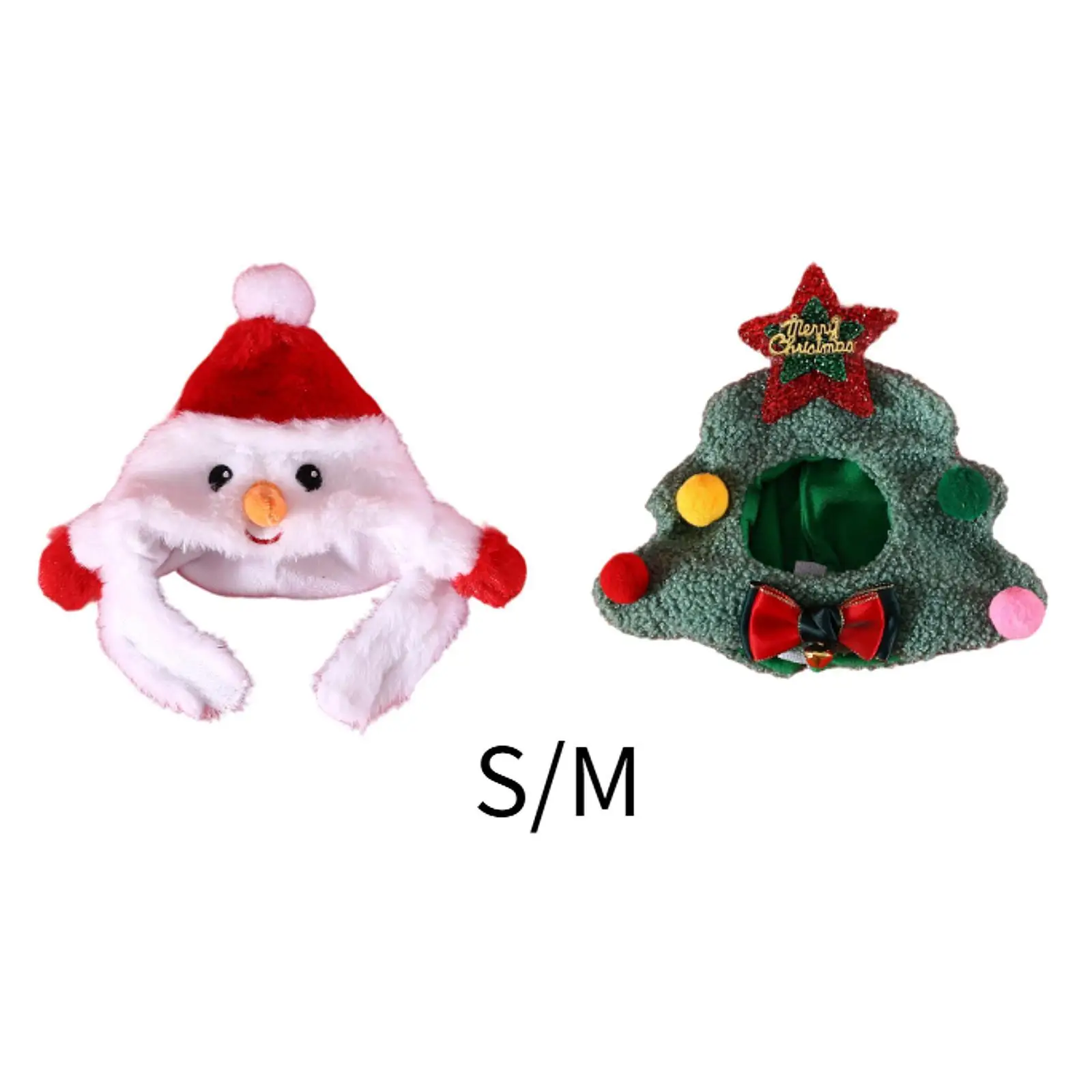 Dog Cat Christmas Hat Pet Cats Cap Winter Creative Costume Soft Head Accessories Headgear Cap for Puppy Dogs Cats Holiday Party