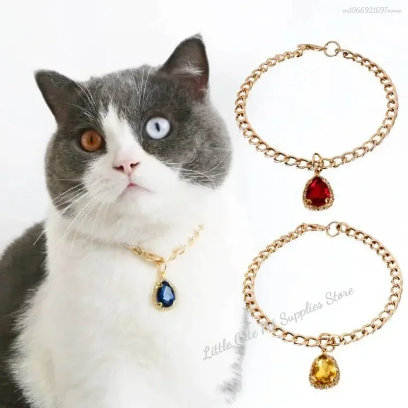 Collar de cadena de gato con diseño de campana, Collar de perro, joyería para mascotas, Collar de cadena de gato para cumpleaños y Navidad - imagen 2
