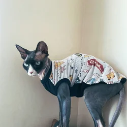Camiseta sin mangas verano para gatos Sphynx, Devon Rex y perros