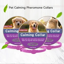 Collares de feromonas calmantes para perros, Collar cómodo ajustable para aliviar la ansiedad, accesorios para cachorros y gatitos, 1/2 ud.