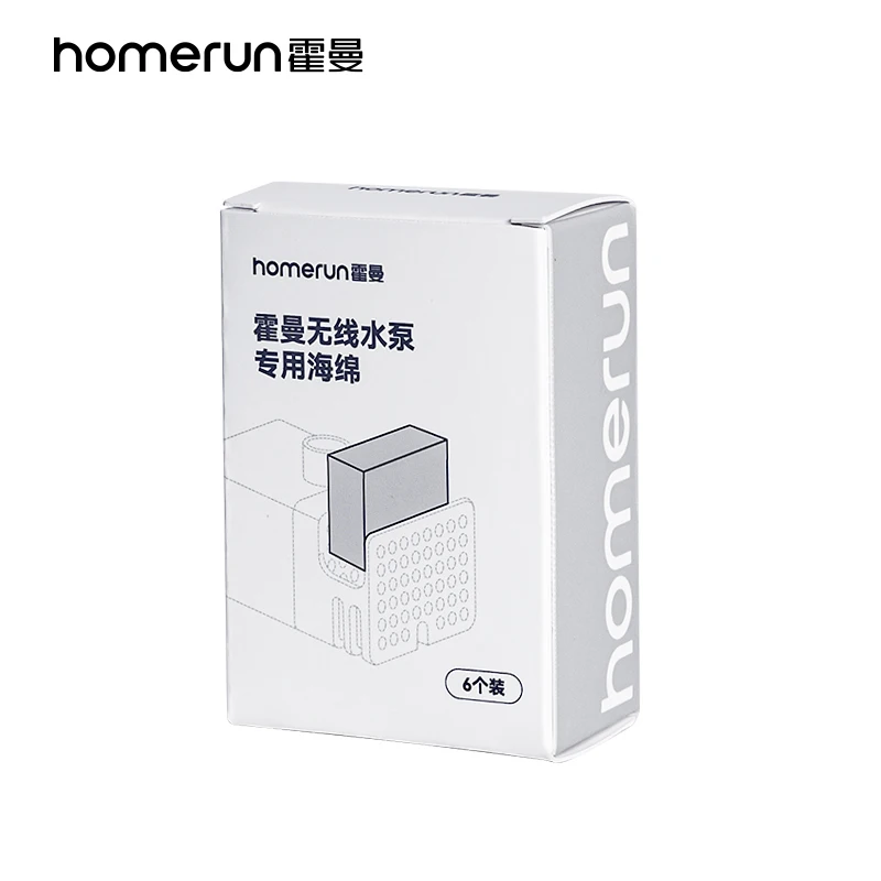 6 filtros de espuma reemplazados originales para fuente inalámbrica para mascotas HomeRun de 2L, adecuados para bomba UVC y bomba inalámbrica - imagen 2