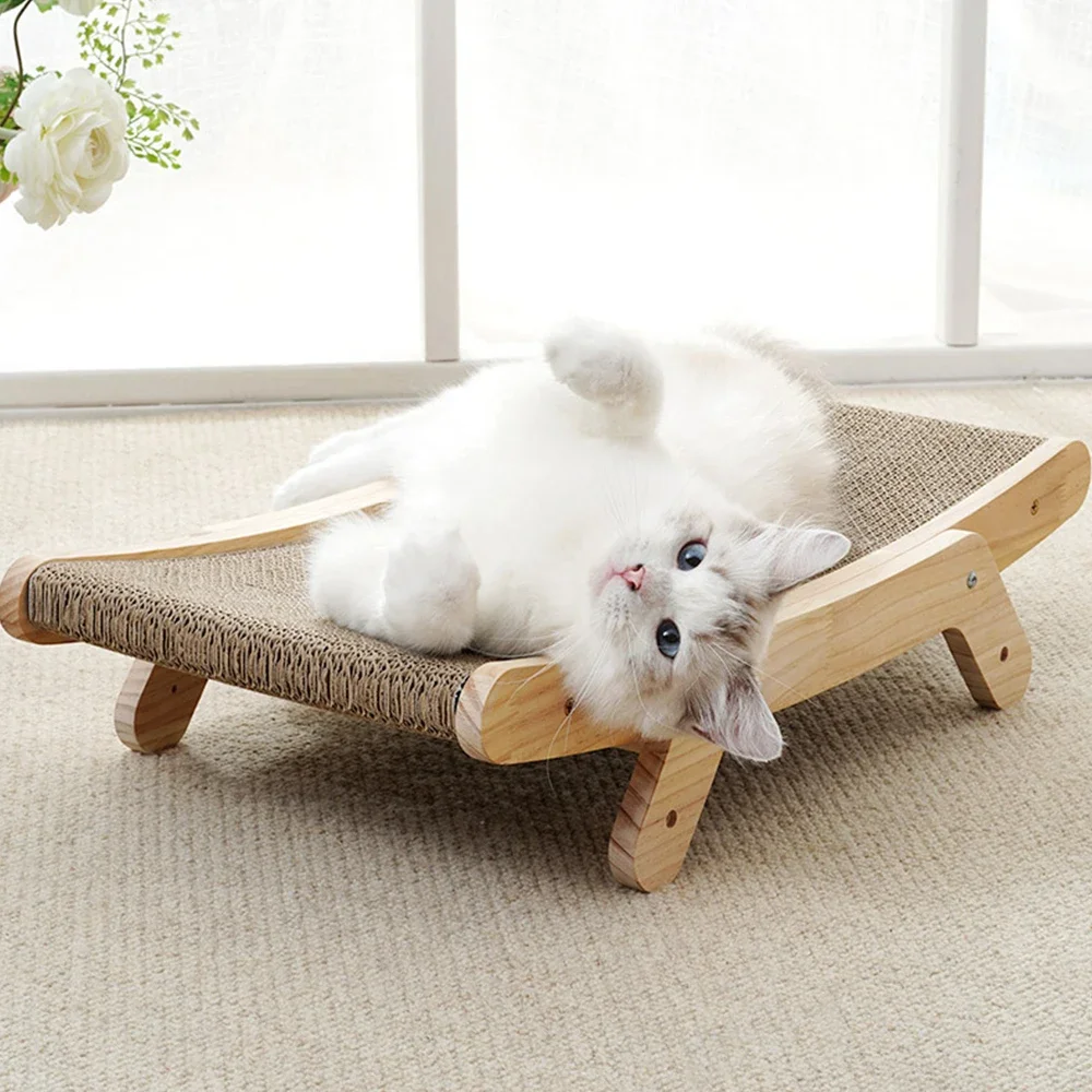 Cat Scratcher Board Wooden Frame Cat Scratching Bed 3 In 1 Scratching Post Anti-Scratch Toys Claw Couch Scraper For Cats - imagen 4