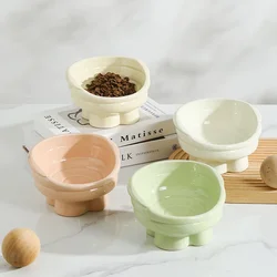 Cuenco de comida de cerámica inclinado para gatos, cuenco elevado para perros, plato de comida ergonómico para gatos, cuenco de comida para mascotas elevado antideslizante para gatos y perros