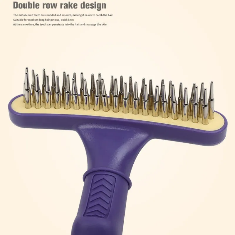 Cepillo profesional de acero inoxidable para perros y gatos, peine de masaje, removedor de pelo, cepillo de aseo, apertura de nudo - imagen 5
