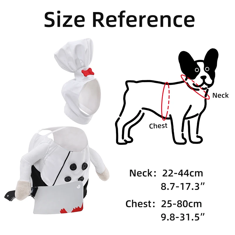 Disfraz divertido de Chef para mascotas, disfraz de Halloween para perros o gatos, ajuste libre, disfraz de Chef para mascotas, ropa para festivales de Cosplay - imagen 2