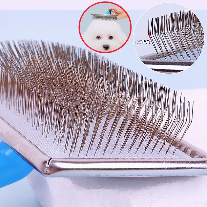 Peine para perros, cepillo para el cuidado de mascotas, removedor de pelo para perros, peines de dientes largos para perros grandes, limpieza de nudos, masaje, cepillo para gatos, suministros para mascotas