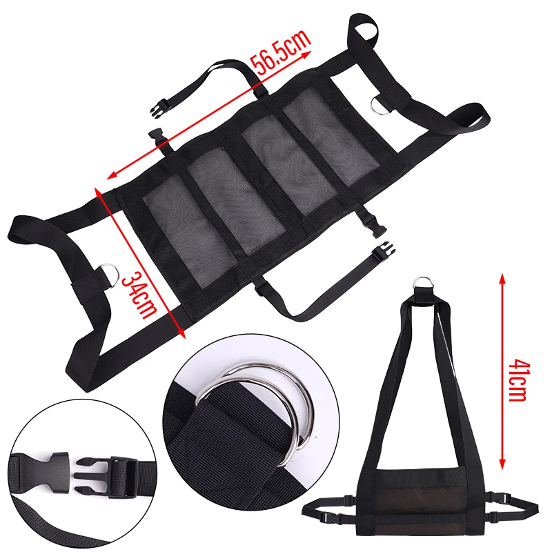 Eslinga de pesaje para animales pequeños, eslinga de pesaje para pantorrillas, longitud de correa ajustable duradera negra para pesar pantorrillas, corderos, cabras, bebés - imagen 5