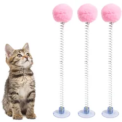 Juguete interactivo con ventosa y pluma para gatos