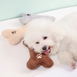 Juguete mordedor peluche en forma de hueso para gatos y perros
