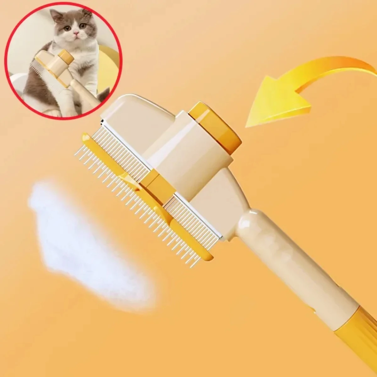 Peine para perros, removedor de pelo para mascotas, cepillo para perros con un botón, cepillo autolimpiante para gatos, peines de masaje para perros, cepillos de aseo para productos para mascotas - imagen 2