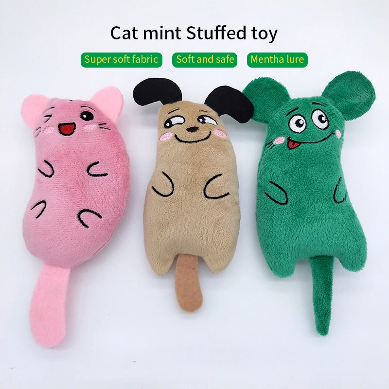 Lindos juguetes para gatos, divertidos juguetes interactivos de peluche para gatos, Mini juguetes para moler dientes, hierba gatera, ratón para masticar, accesorios para mascotas - imagen 3