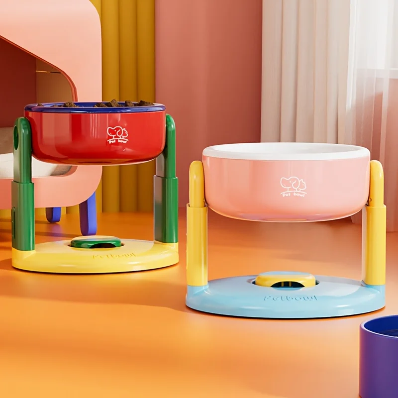 Cuenco elevado para perros, alimentador ajustable antideslizante de gran capacidad para cachorros, Protector de cuello, cuenco para gatos, accesorios para perros - imagen 5