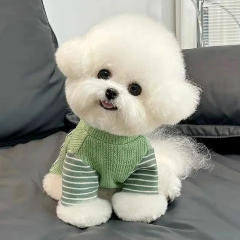 Camiseta a rayas con anilla para perro y gato – Suéter cálido de primavera - imagen 4
