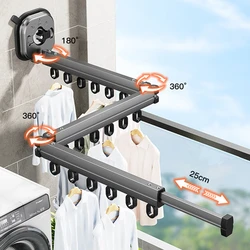 Estante de secado plegable de aluminio montado en la pared para balcón
