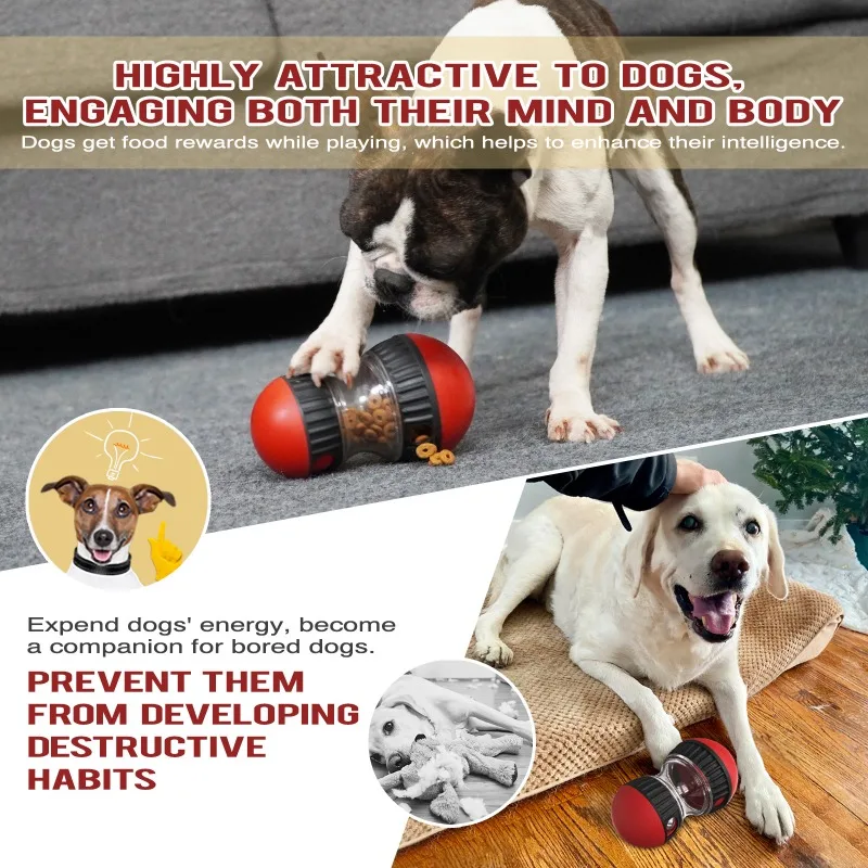 Juguete interactivo perro pelota dispensadora golosinas comedero lento - imagen 5