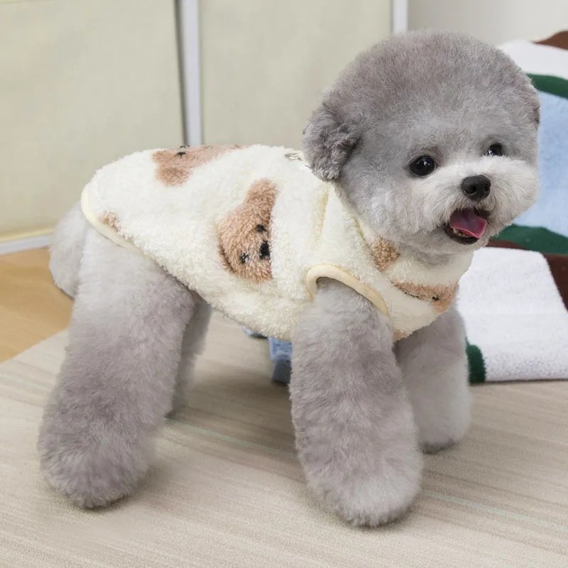 Ropa de invierno para perros, sudaderas con capucha de lana para perros pequeños y medianos, ropa para mascotas Chiwawa York Shih Tzu, sudadera con capucha para cachorros XXL - imagen 2