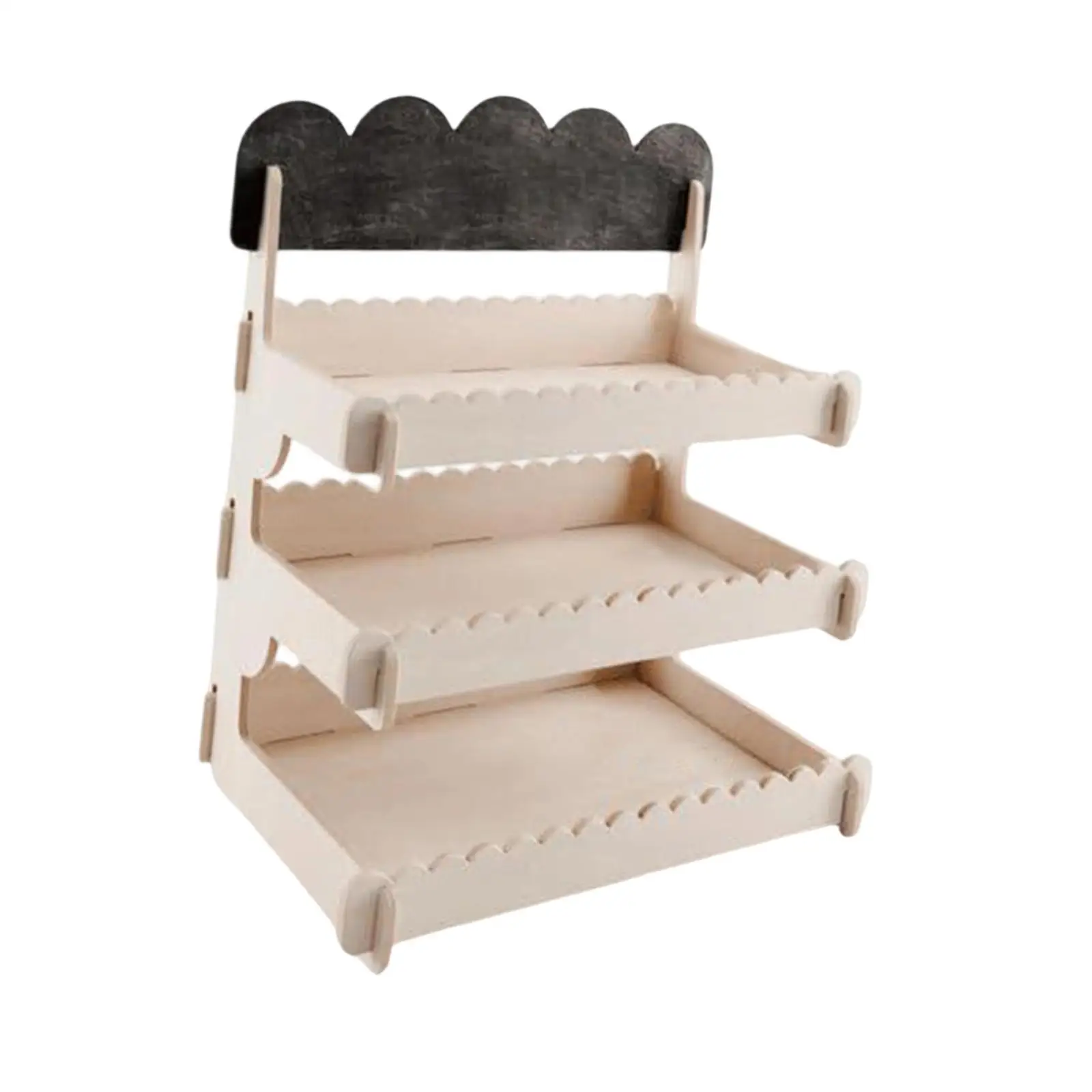 Wooden Display Rack Storage Rack 3-tier Large Capacity Multifunctional Gifts Cupcake Stand for Candy Farmers Market Snack