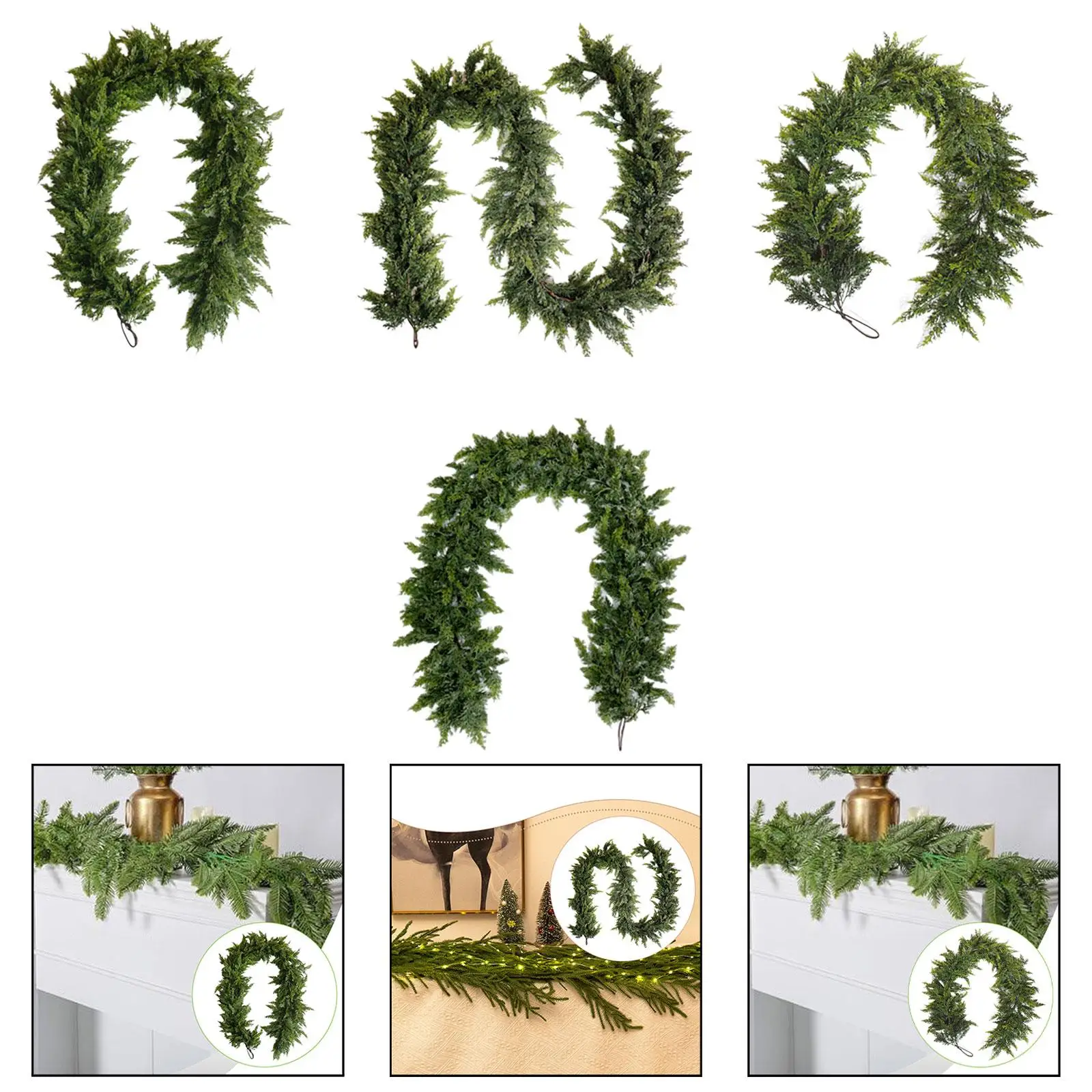 Simulation Rattan Winter Greenery Real Touch Christmas Tree Pendant Green Plant - imagen 3