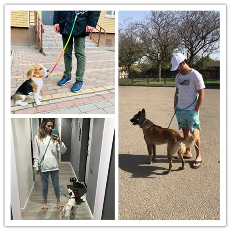 Correa de doble cabeza multifuncional para perro, arnés para caminar con tirones, manos libres, cadena para correr - imagen 2