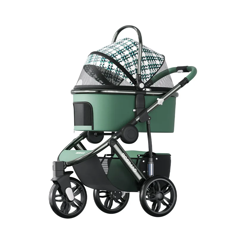 Cochecitos para mascotas de lujo con vista alta, carrito para mascotas de alta gama, carrito para perros de lujo para gatos, plegable - imagen 5