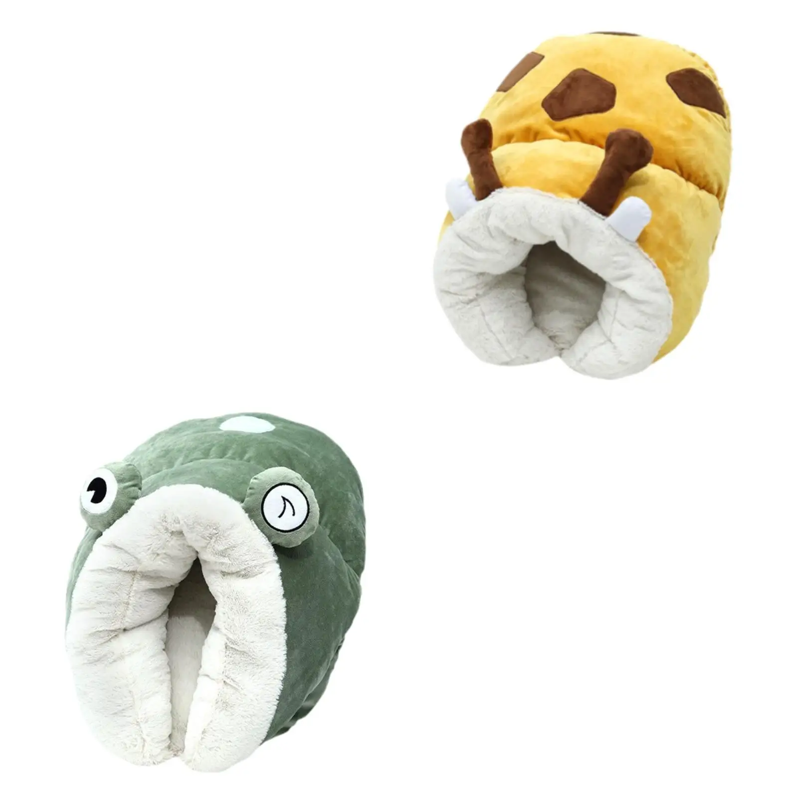 Cat Cave Bed Plush Burrowing Cave Anti Slip Bottom Hooded Cute Cat Hut Sleeping Bag Winter Warm Pet Bed for Indoor Gift Puppy
