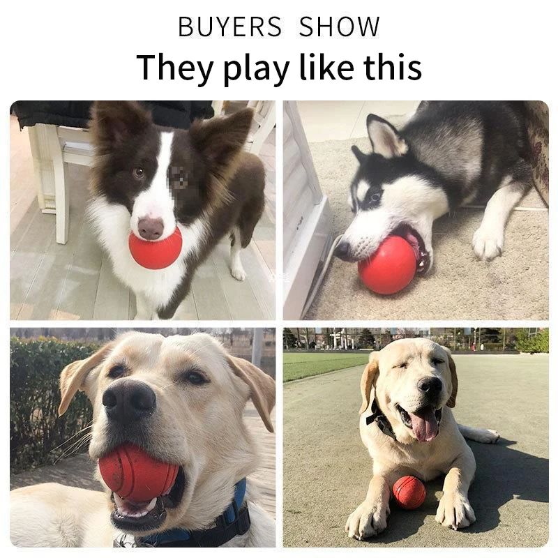 Juguete para perros, pelota de goma resistente a mordeduras, juguete para perros, cachorro, peluche, Pitbull, Color rojo, bola sólida, S-L, suministros para mascotas - imagen 3