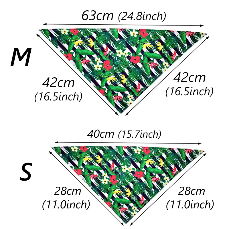 Bandana Triangular con estampado de fresa y sandía para mascotas, pañuelo para perros grandes, flor, helado, regalo a bajo precio - imagen 2