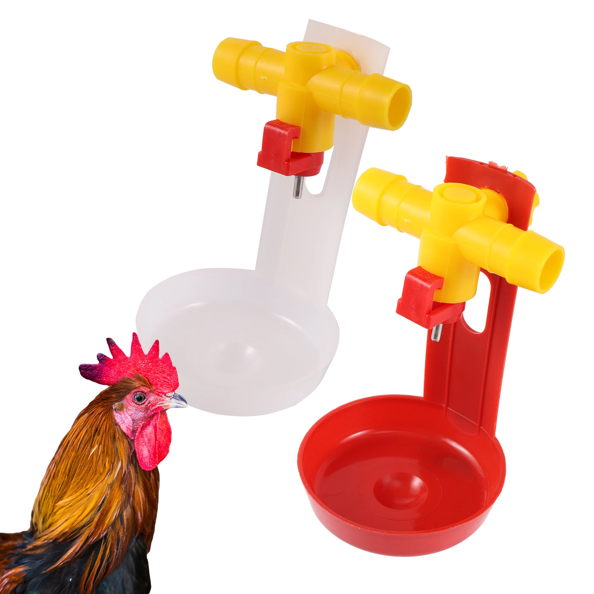 Bebedero automático para pollos, Kit de bebedero para aves de corral, alimentador de agua potable, suministros de alimentación para aves de corral, 50 unidades
