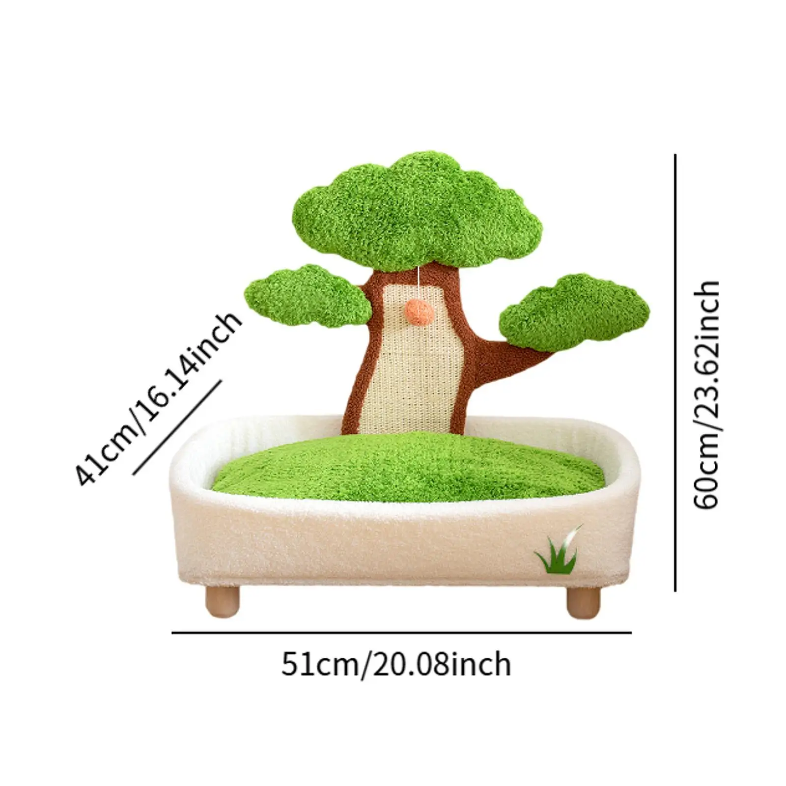 Cat Scratcher with Bed Condo Wear Resistant Grind Claw Pet Toy Cat Scratching Post Cat Scratching Toy for Napping Playing