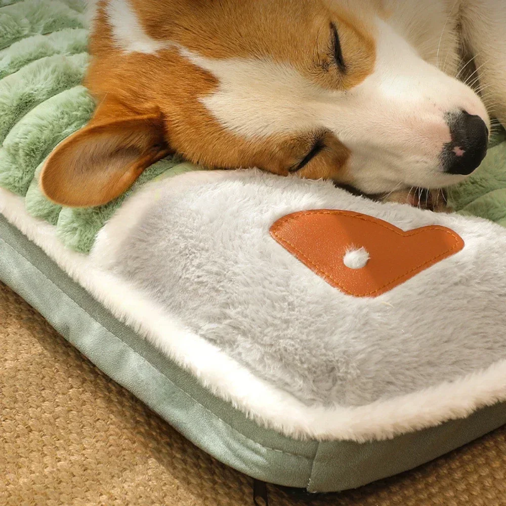 Cama para mascotas, estera de cama gruesa para perros y gatos, estera de cama muy cálida de invierno para perros pequeños, medianos y grandes, cama lavable extraíble para cachorros - imagen 3