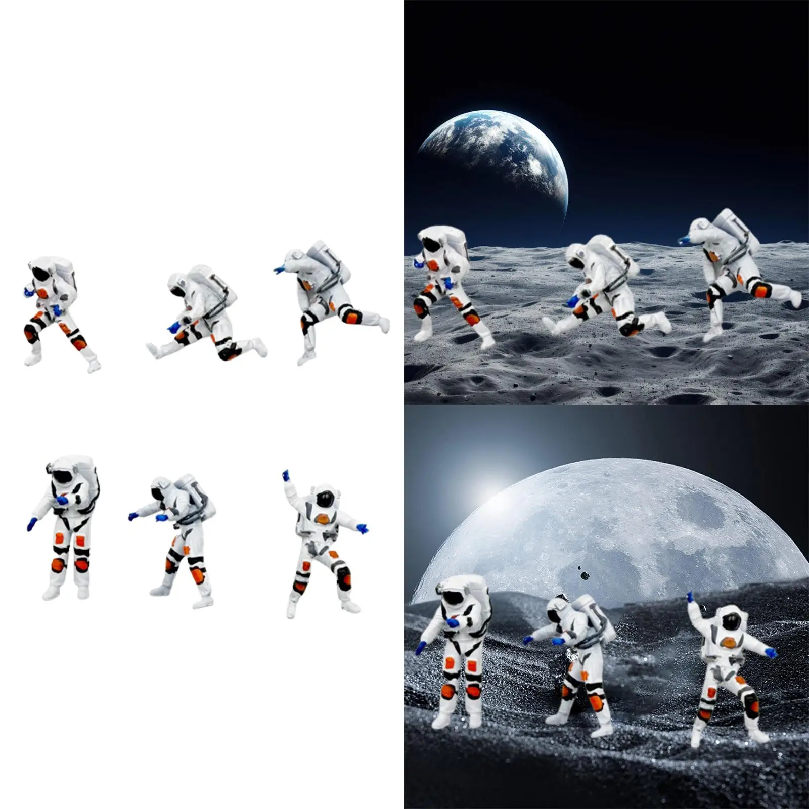 Astronaut Figure 1:64 Scale Craft Space Decor Set Cute Decorative Collectible Miniature Scene Layout Sculpture Astronaut Statue Astronaut Figure 1:64 Scale Craft Space Decor Set Cute Decorative Collectible Miniature Scene Layout Sculpture Astronaut Statue